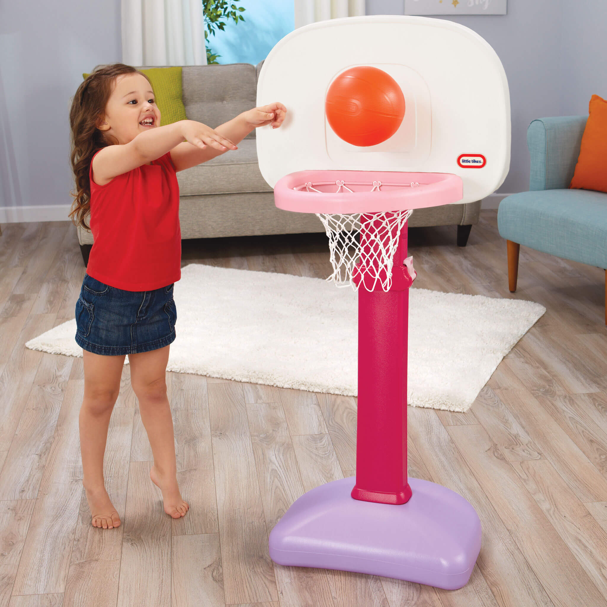 TotSports? Easy Score? Pink Basketball Set with 3 Basketballs - Image 3